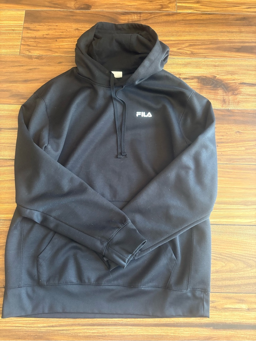 Fila Men's Black Pullover Hoodie with Small Logo - Picture 3 of 5